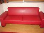 BRAND NEW RED LEATHER SOFA BED brand new red leather....